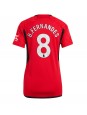 Billige Manchester United Bruno Fernandes #8 Hjemmedrakt Dame 2023-24 Kortermet